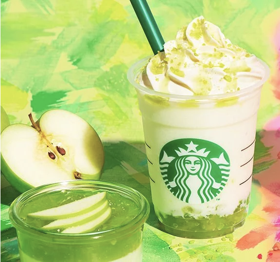 日本星巴克 期間限定飲品 日本Starbucsk 星冰樂 期間限定 青蘋果星冰樂 Green Apple Jelly Frappuccino グリーンアップルジェリーフラペチーノ Baked Apple Pink Frappuccino ベイクドアップルピンクフラペチーノ 烤蘋果星冰樂 蘋果星冰樂